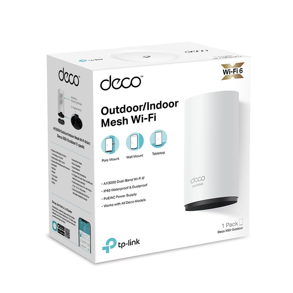 TP-Link Deco X50-Outdoor AX3000 Outdoor/Indoor Mesh Wi-Fi 6 Unit