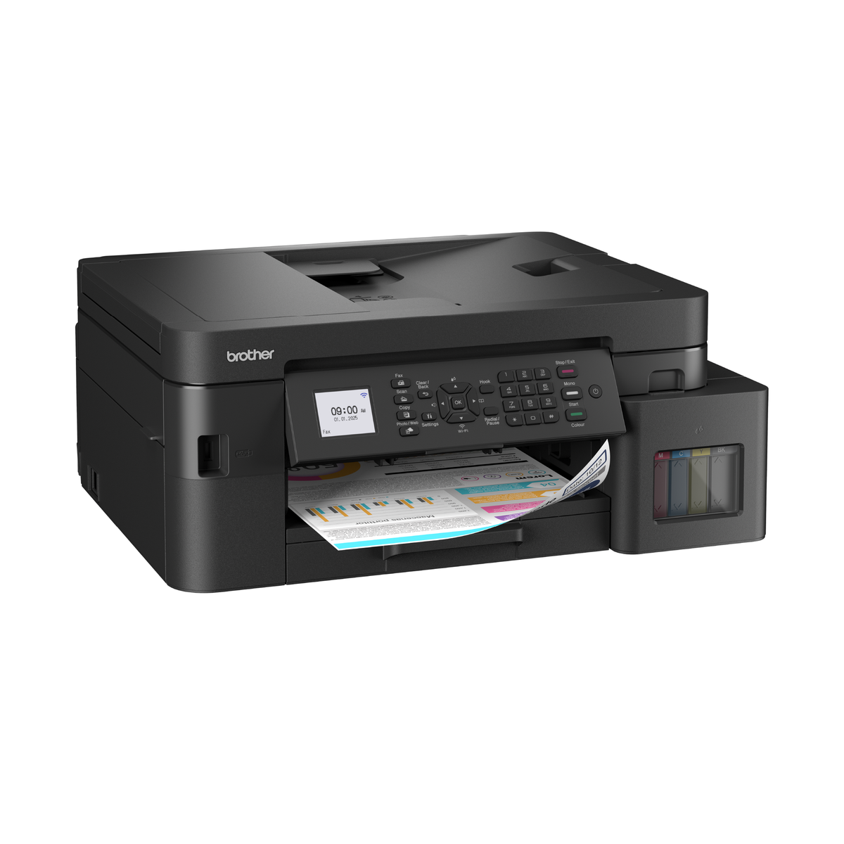 Brother Colour Ink Tank A4 4-IN-1 Print Copy Scan Fax/ USB/ Wired Wireless/ WiFi Direct/ Duplex Print only (5 YR / 50 000 Page Carry In Warranty)