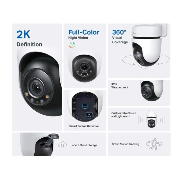 TP-Link Tapo C510W 2K Outdoor Pan/Tilt Security WiFi Camera