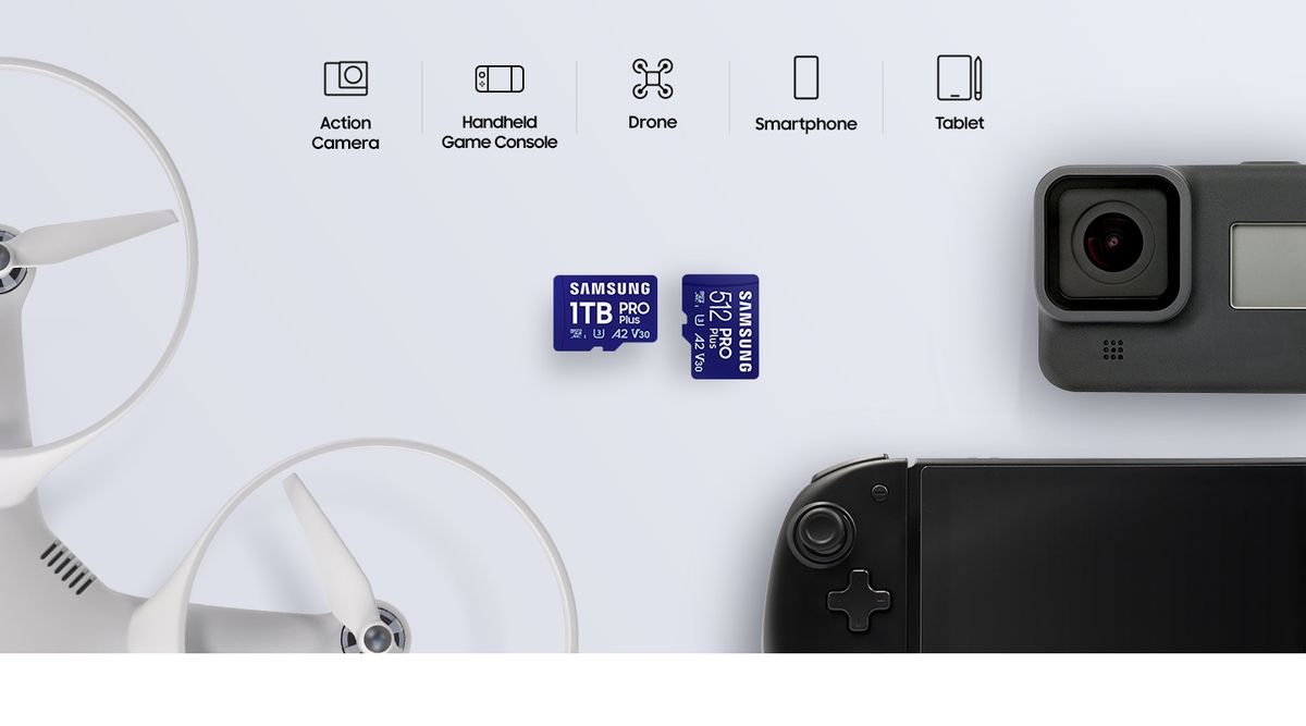 Samsung MB-MD512SA PRO Plus microSDXC 512GB Memory Card; Read : up to 180MB/s Write : up to 130MB/s with UHS-1 interface; Speed