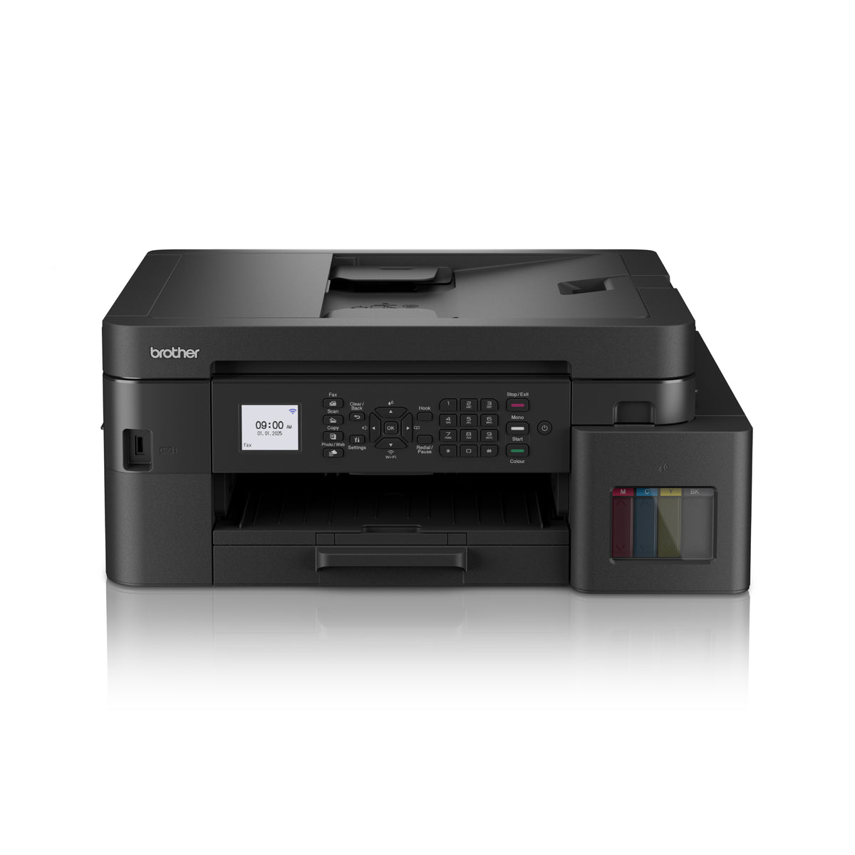 Brother Colour Ink Tank A4 4-IN-1 Print Copy Scan Fax/ USB/ Wired Wireless/ WiFi Direct/ Duplex Print only (5 YR / 50 000 Page Carry In Warranty)