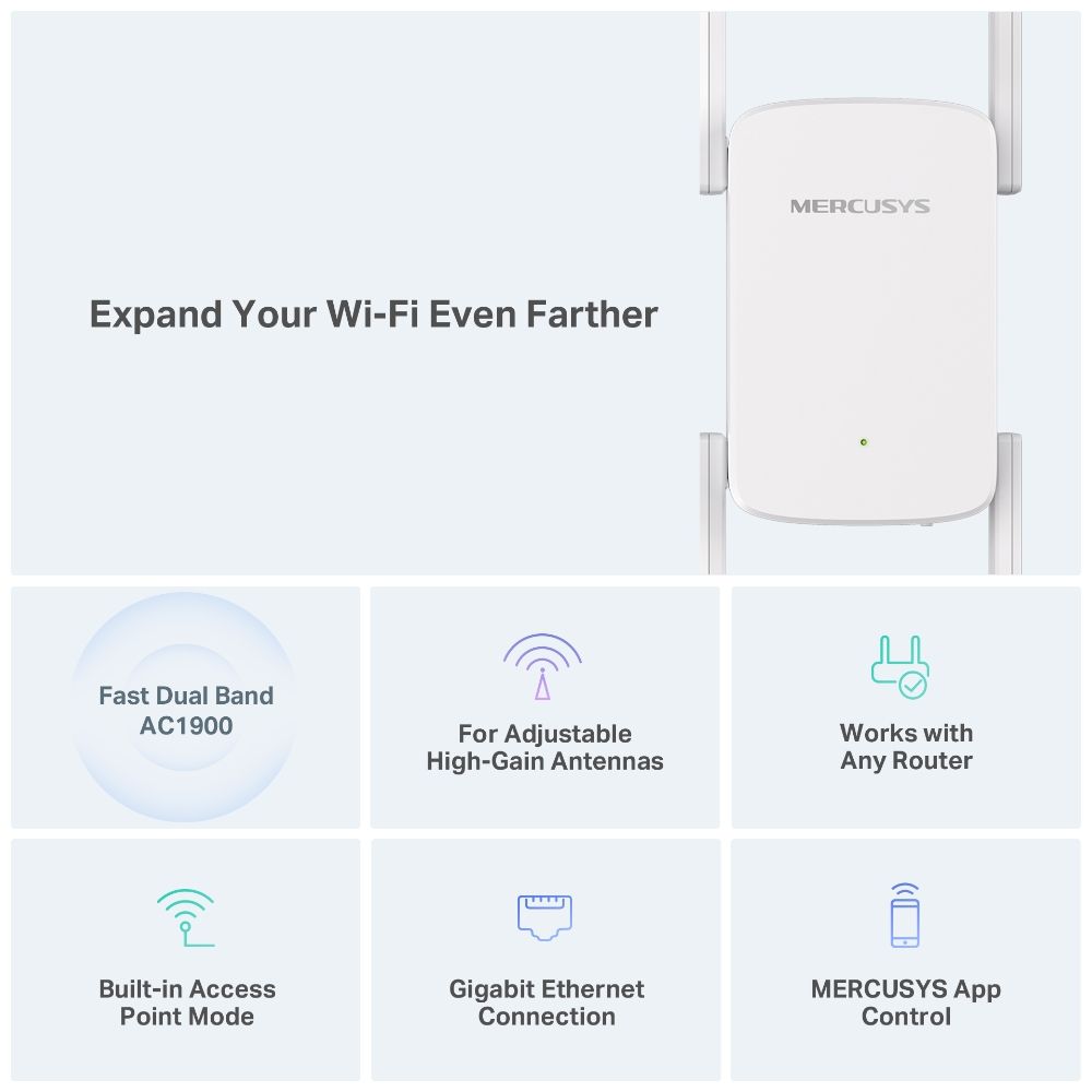TP-Link Mercusys ME50G AC1900 WiFi Range Extender