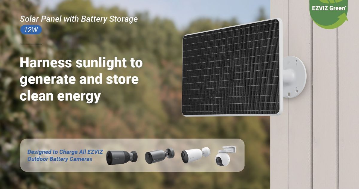 EZVIZ Solar Panel PBC12 (12W) Dual Output With Battery Backup