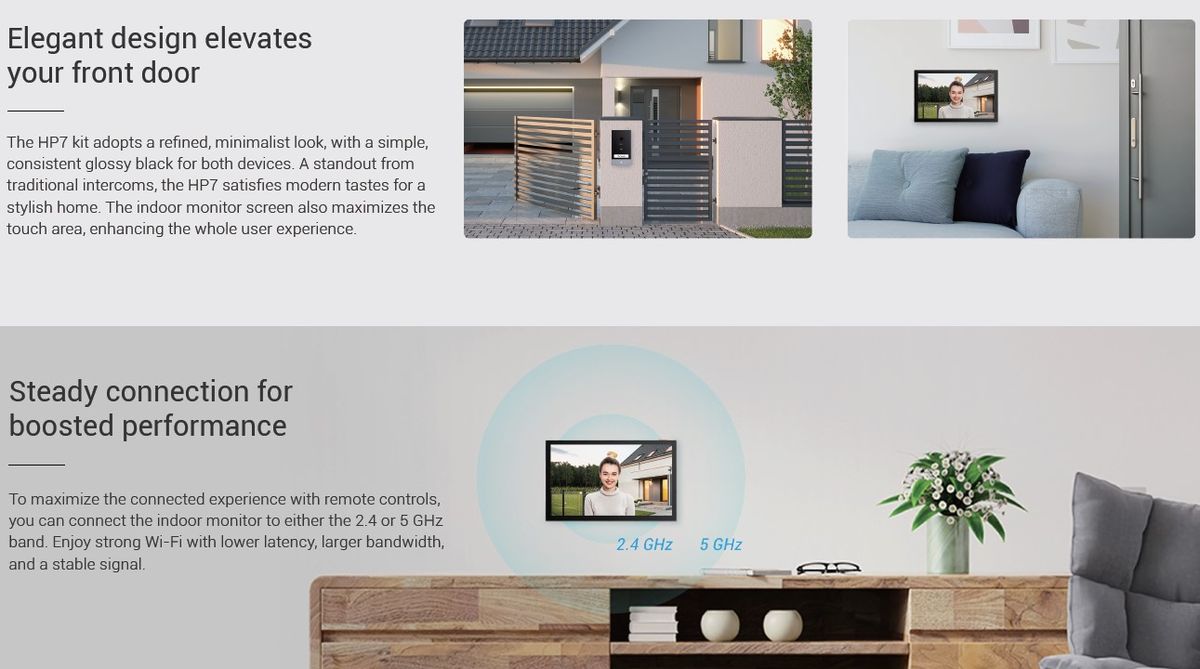 EZVIZ HP7 2K Smart Home Video Doorphone Remote Door/Gate Unlock system