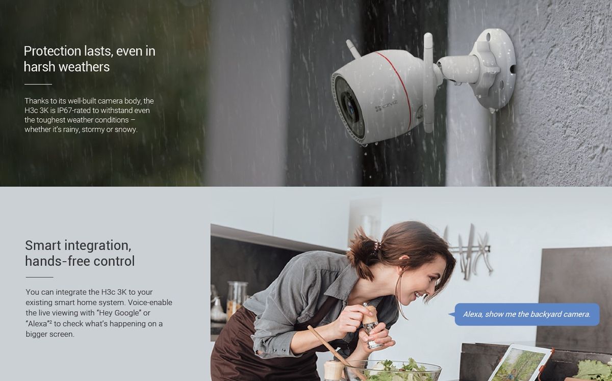 EZVIZ H3C 3K (5MP) Wi-Fi AI Colour Night Smart Home Outdoor Camera