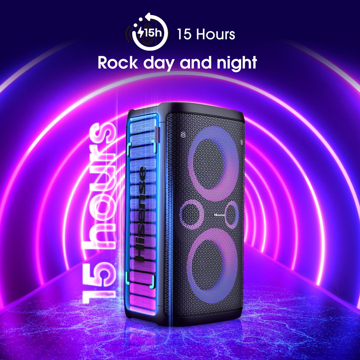 Hisense 300W Party Rocker One True Wireless Stereo Bluetooth Speaker-Black