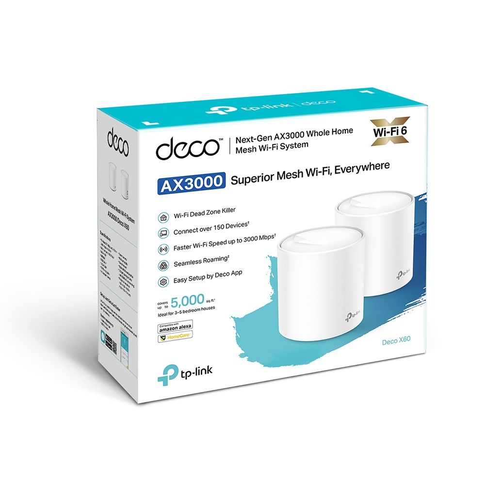 TP-Link Deco X60(2-Pack) AX3000 Whole-Home Mesh Wi-Fi 6