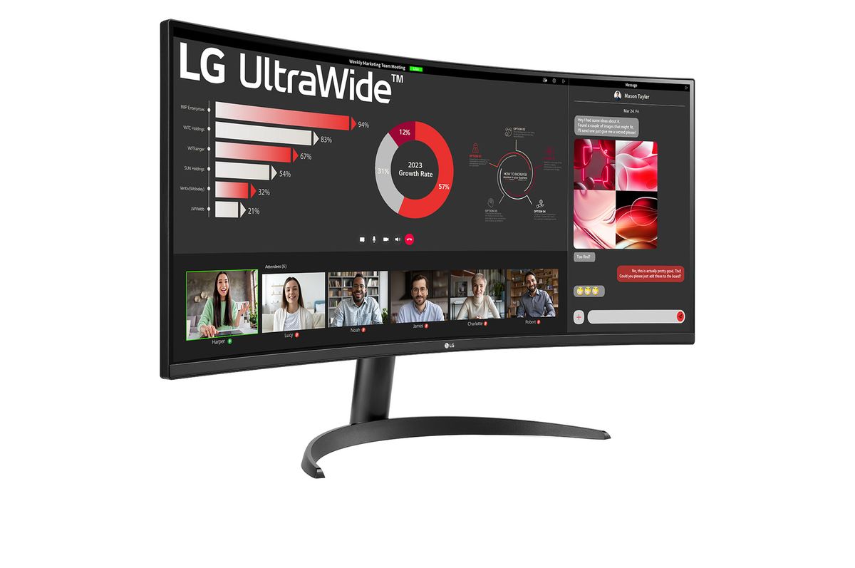 LG UltraWide 34" QHD VA Curved Monitor 100Hz - 34WR50QK