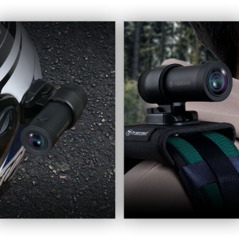 TRANSCEND DRIVE PRO 20B Motorcycle Dashcam / Compact POV cam with 64GB MicroSD Card -IP68 with STARVIS Camera Sensor