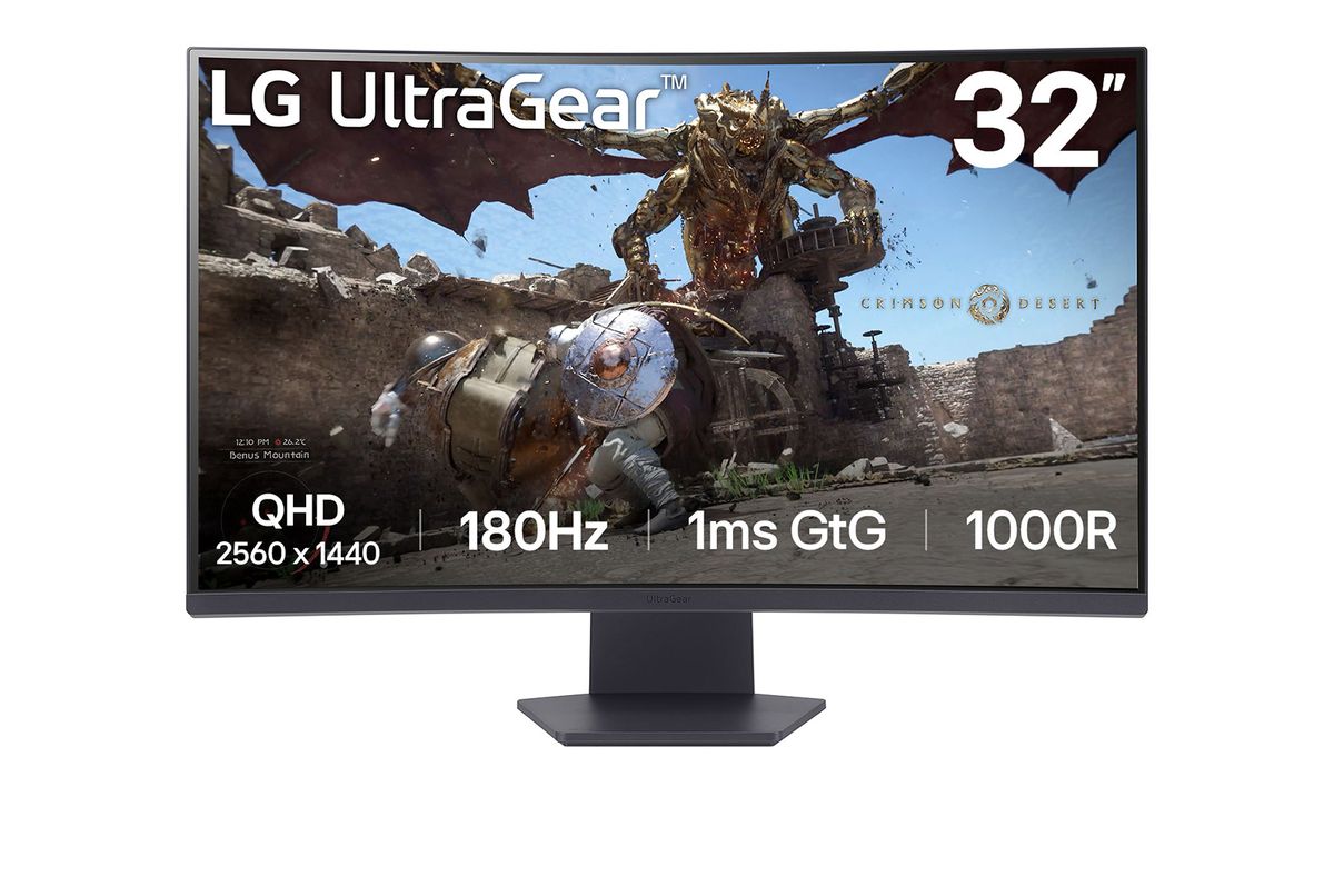 LG 32GS60QC-B 32'' UltraGear™ QHD 180Hz 1ms AMD FreeSync™ HDR10 1000R Curved Gaming Monitor; 180Hz refresh rate; 1ms (GtG) respo