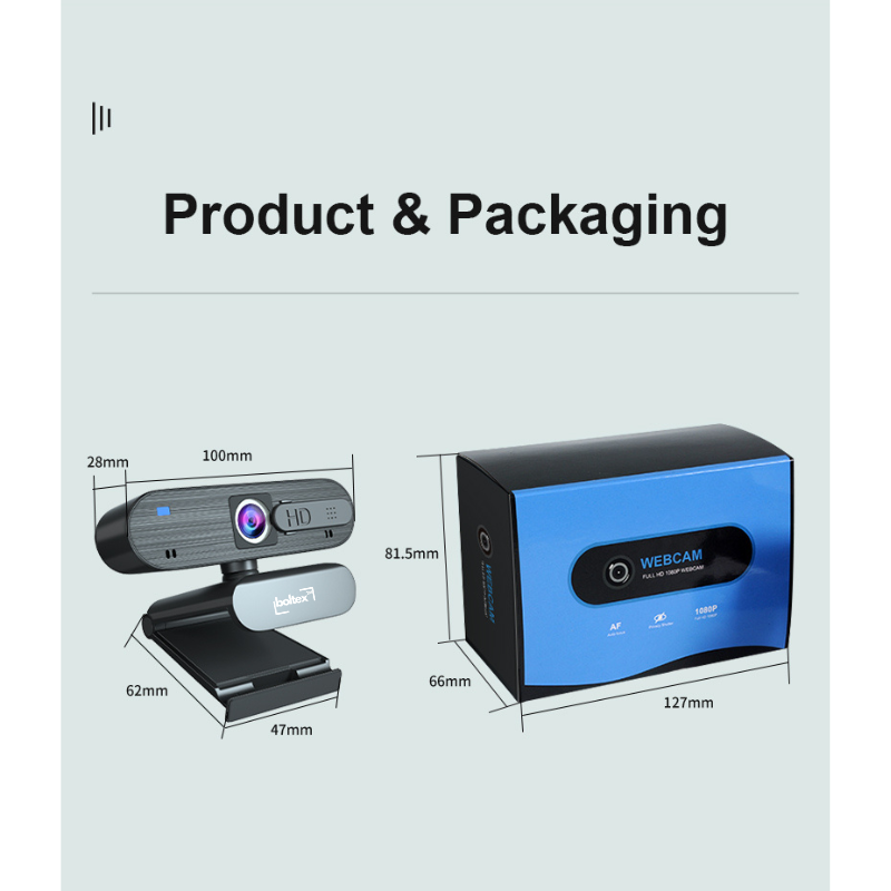 Boltex Full HD 1080p webcam with auto focus and 30 fps