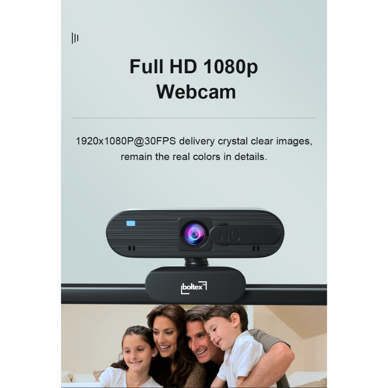 Boltex Full HD 1080p webcam with auto focus and 30 fps