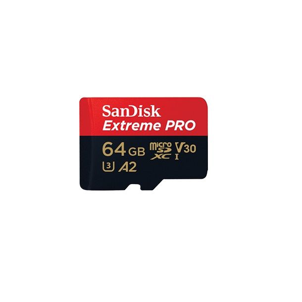 SANDISK EXTREME PRO MICROSDHC 64GB AND SD ADAPTER AND RESCUEPRO DELUXE A1 C10 V30 UHS I U3