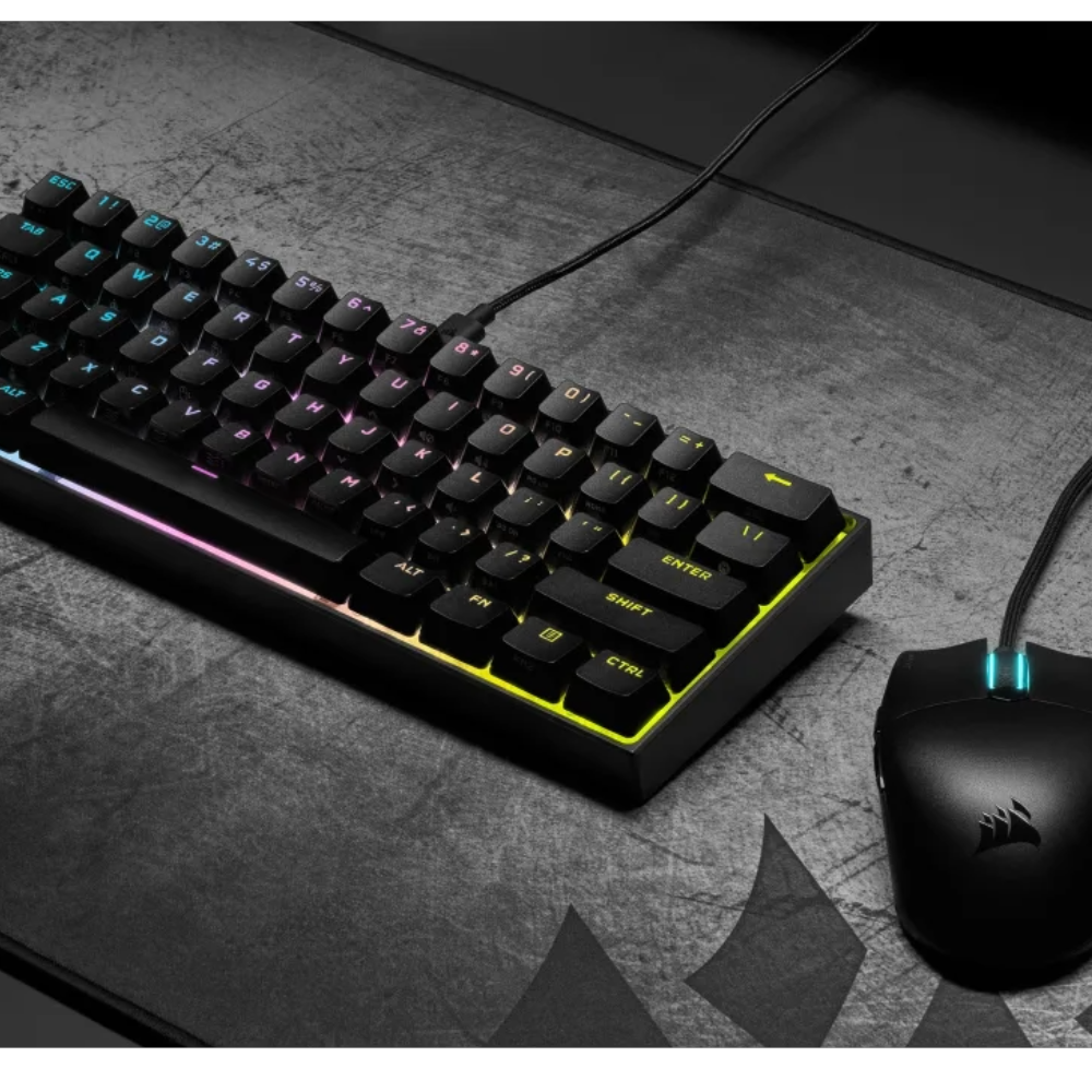Corsair K65 Mini RGB 60%; Cherry MX speed mechanical switches