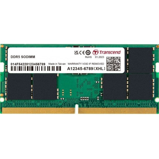 TRANSCEND JET MEMORY 32GB DDR5-6400 Unbuffered NOTEBOOK SO-DIMM 2RX8 CL52 (2Gx8)x16