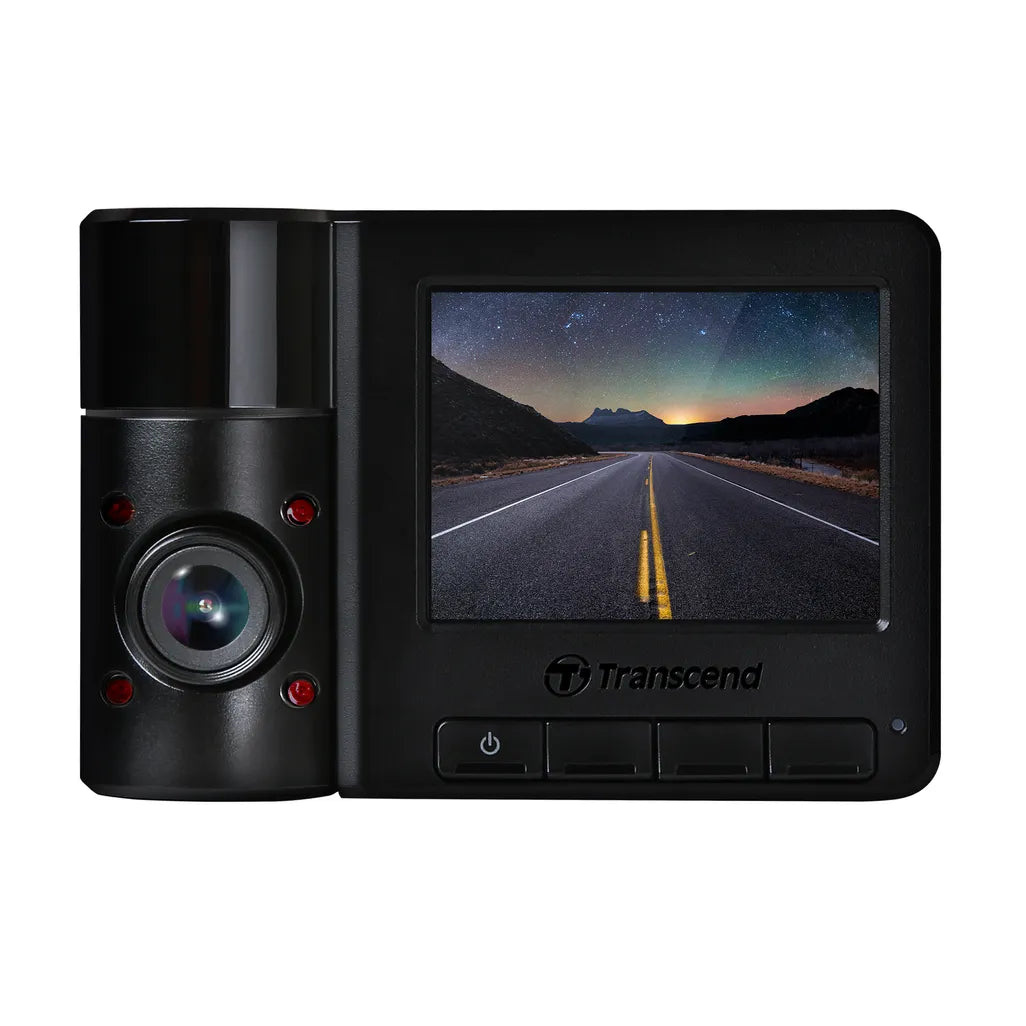 TRANSCEND DRIVEPRO 550 (MODEL B) DUAL LENS DASH CAM WITH 128GB MICROSD CARD
