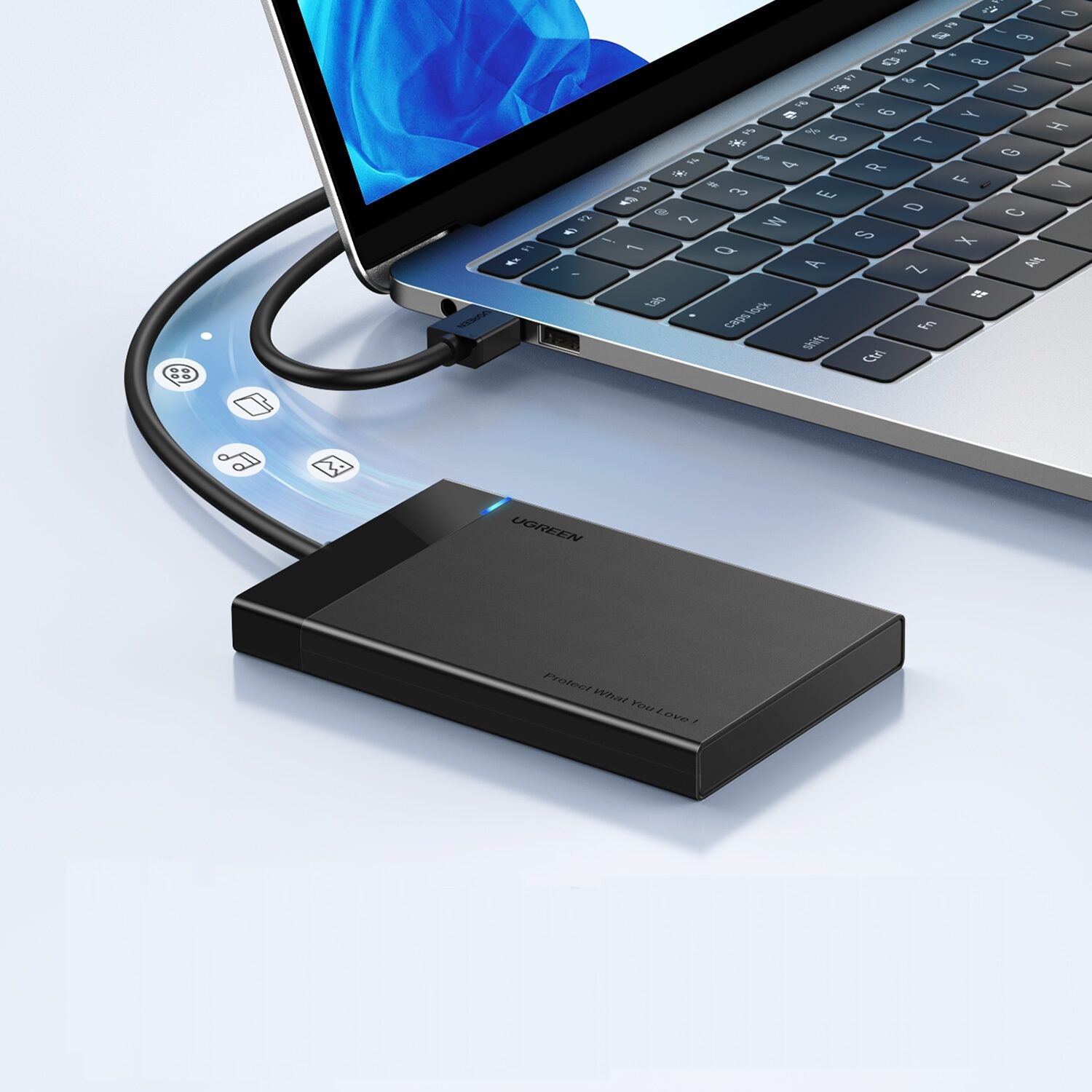 UGREEN USB 3.0 to 2.5” SATA Hard Drive Enclosure (Non-Detachable Cable)-3