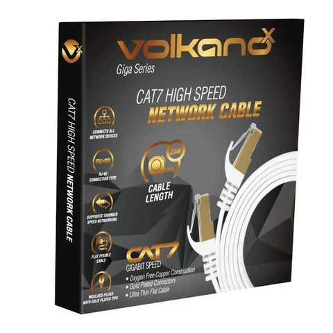 VolkanoX Giga series Cat 7 Ethernet cable 25meter - white gold tips