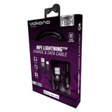 Volkano Weave Series Fabric Braided MFI Lightning Cable 1.2m - Black