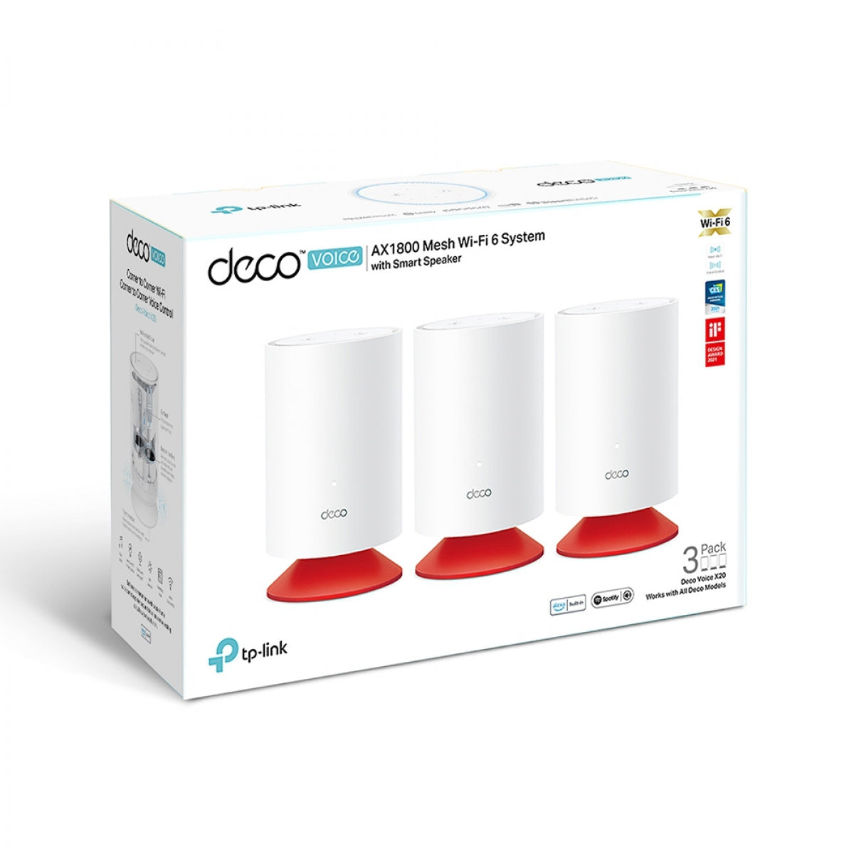 TP-Link Deco AX1800 Whole Home Mesh Wi-Fi 6 System with Smart Speaker-0