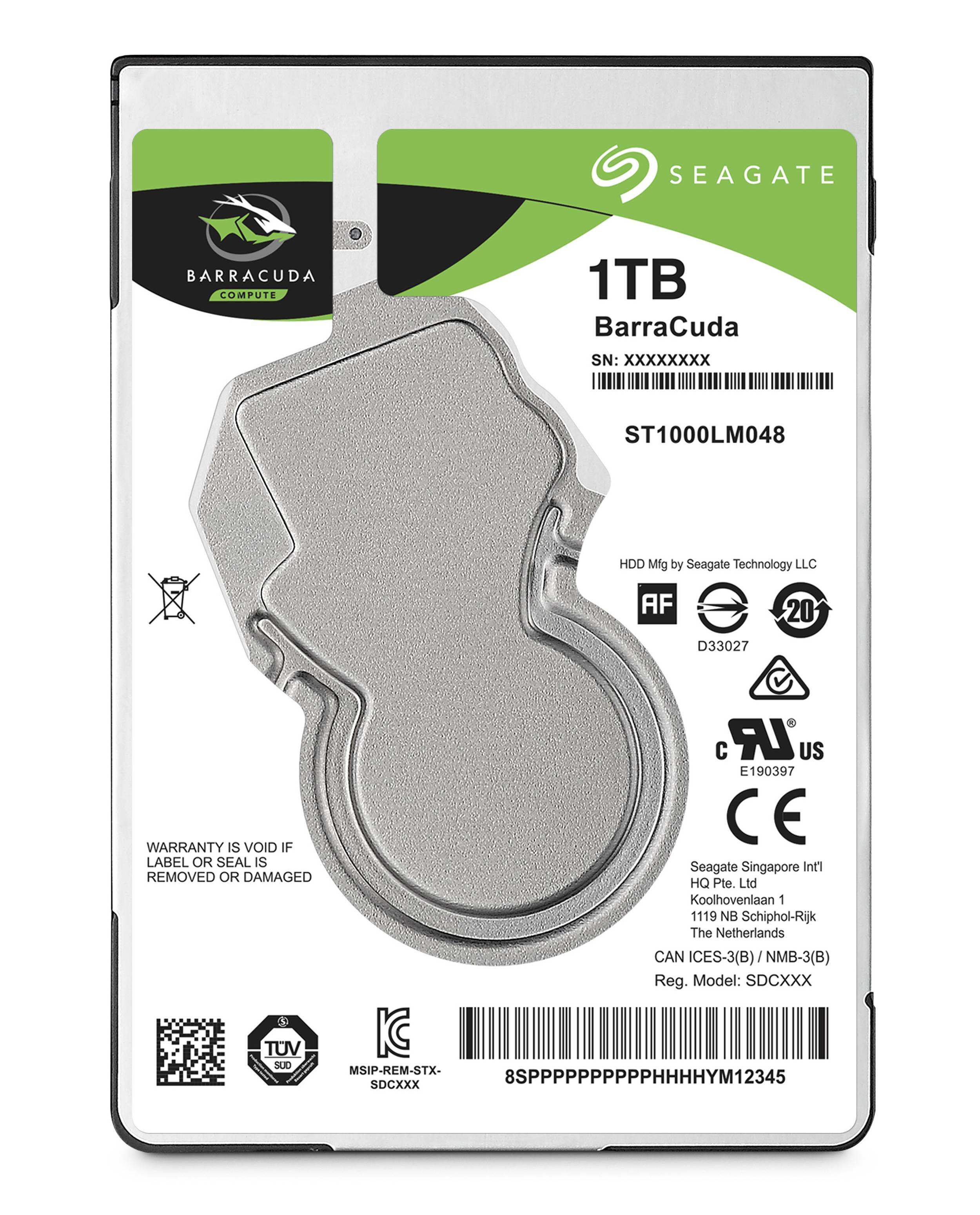 Seagate Barracuda 1TB; 2.5'' Notebook Drive; SATA 6GB/s; RPM 5400; 128MB Cache