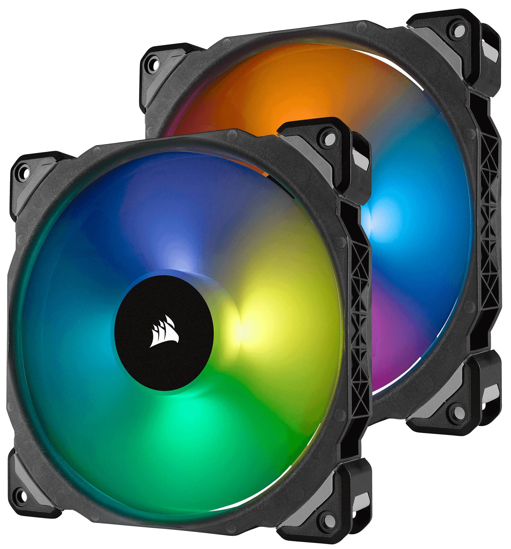 Corsair ML140 PRO RGB LED 140MM PWM Premium Magnetic Levitation Fan - Twin Fan Pack with Lighting Node PRO