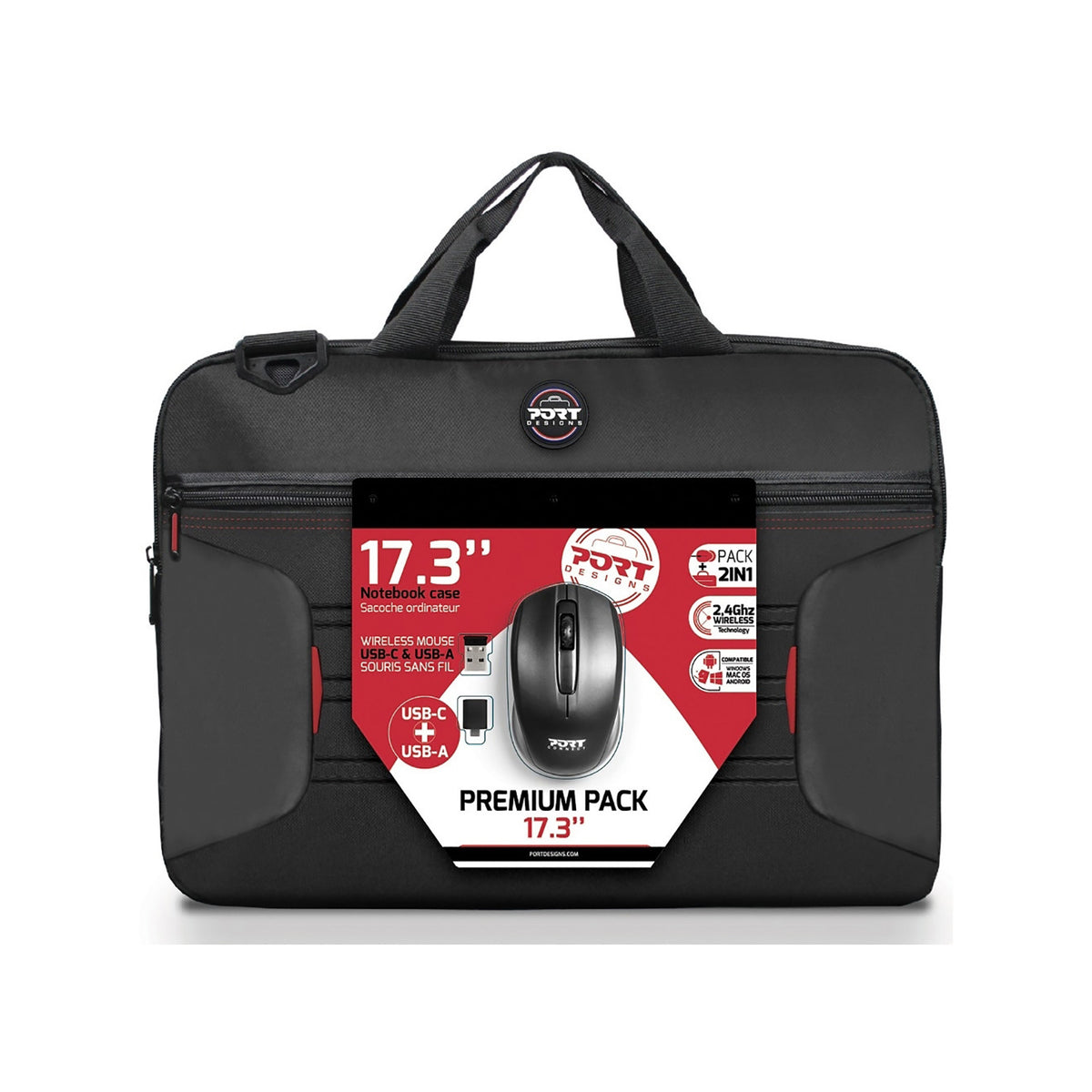 PORT PREMIUM - CLAMSHELL 15.6" MOUSE BUNDLE-0
