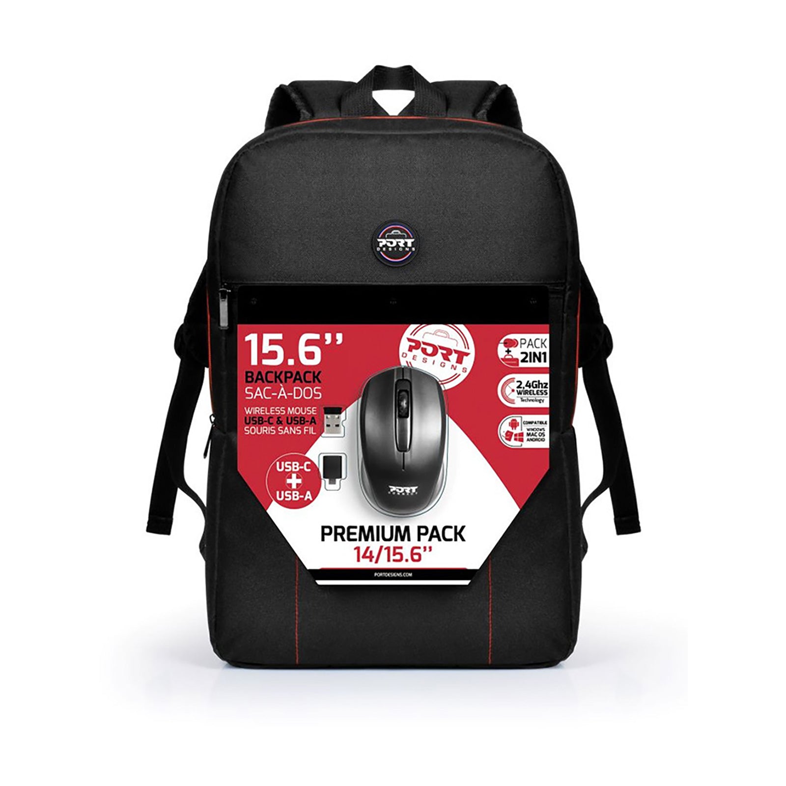 PORT PREMIUM - BACKPACK 15.6" MOUSE BUNDLE-0