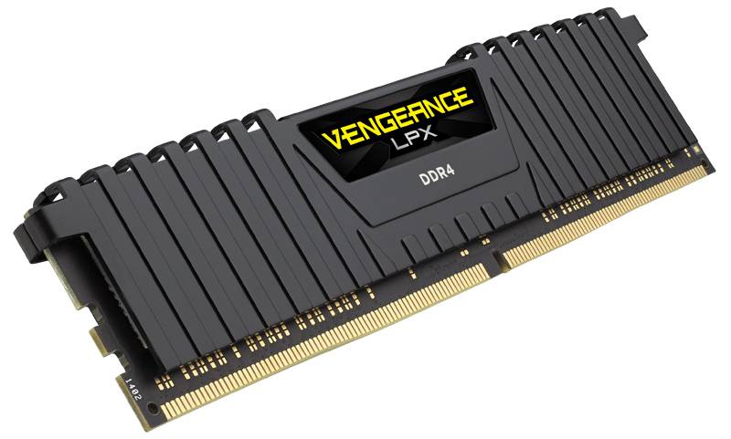 Corsair VENGEANCE® LPX 8GB (1 x 8GB) DDR4 DRAM 3000MHz C16 Memory Kit; 16-20-20-38; 1.2V; Black