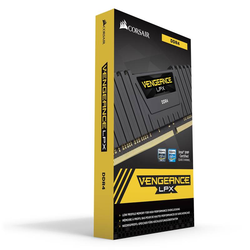Corsair VENGEANCE® LPX 8GB (1 x 8GB) DDR4 DRAM 3000MHz C16 Memory Kit; 16-20-20-38; 1.2V; Black