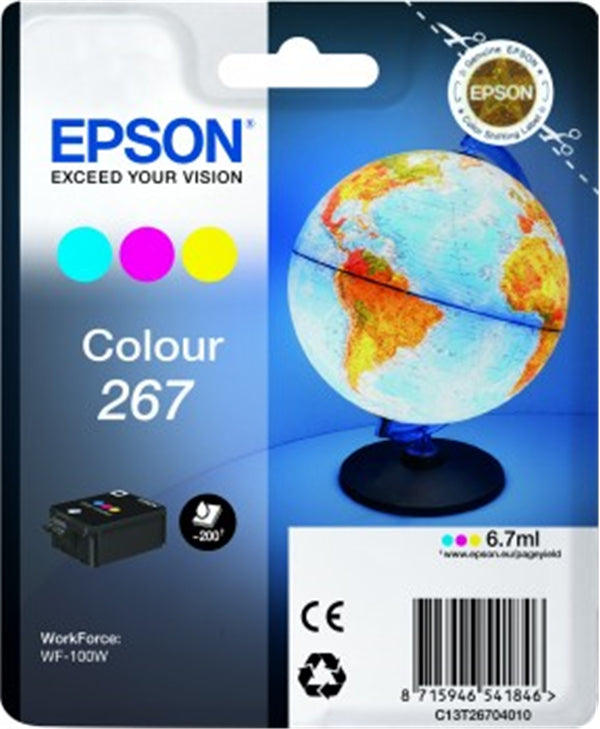 Ink Cartridges Colour 6.7ml Singlepack WF-100 Epson 200 pages