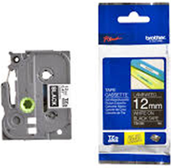 Brother 12MM White on Black Laminated tape