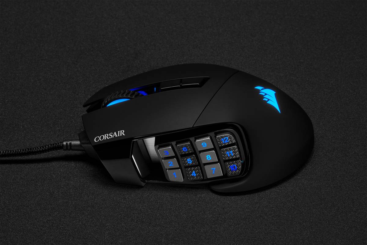 Corsair SCIMITAR ELITE RGB Optical MOBA/MMO Gaming Mouse; 18;000 DP; Black