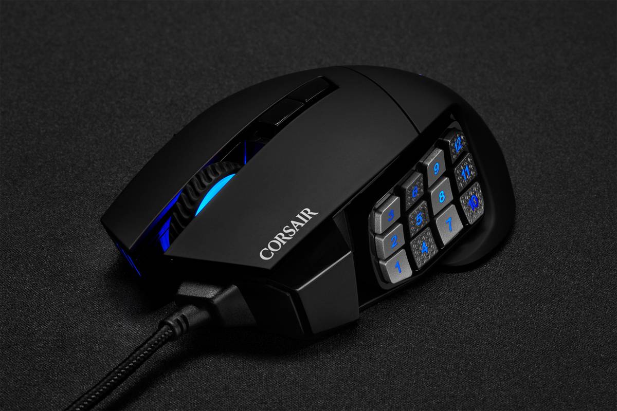 Corsair SCIMITAR ELITE RGB Optical MOBA/MMO Gaming Mouse; 18;000 DP; Black