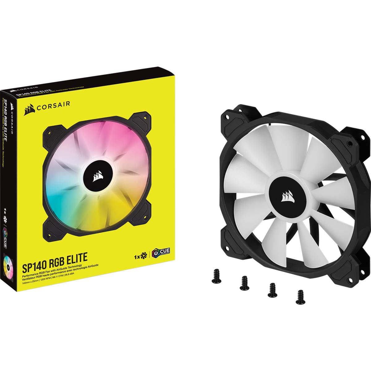 Corsair SP140 RGB ELITE; 140mm RGB LED Fan with AirGuide; Single Pack