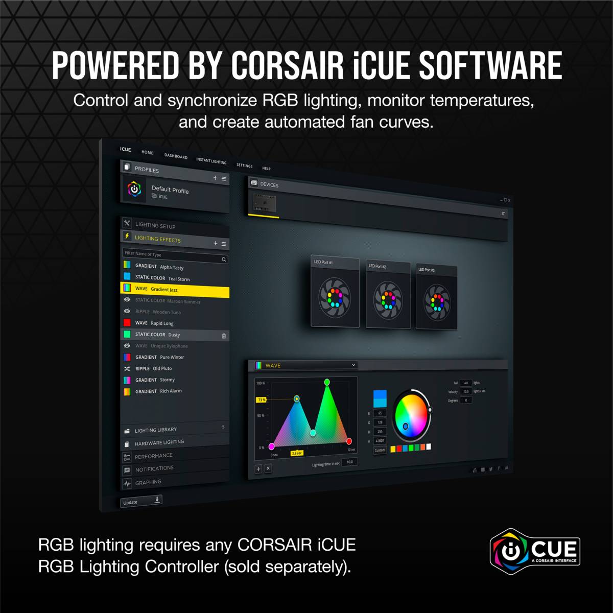 Corsair SP140 RGB ELITE; 140mm RGB LED Fan with AirGuide; Single Pack