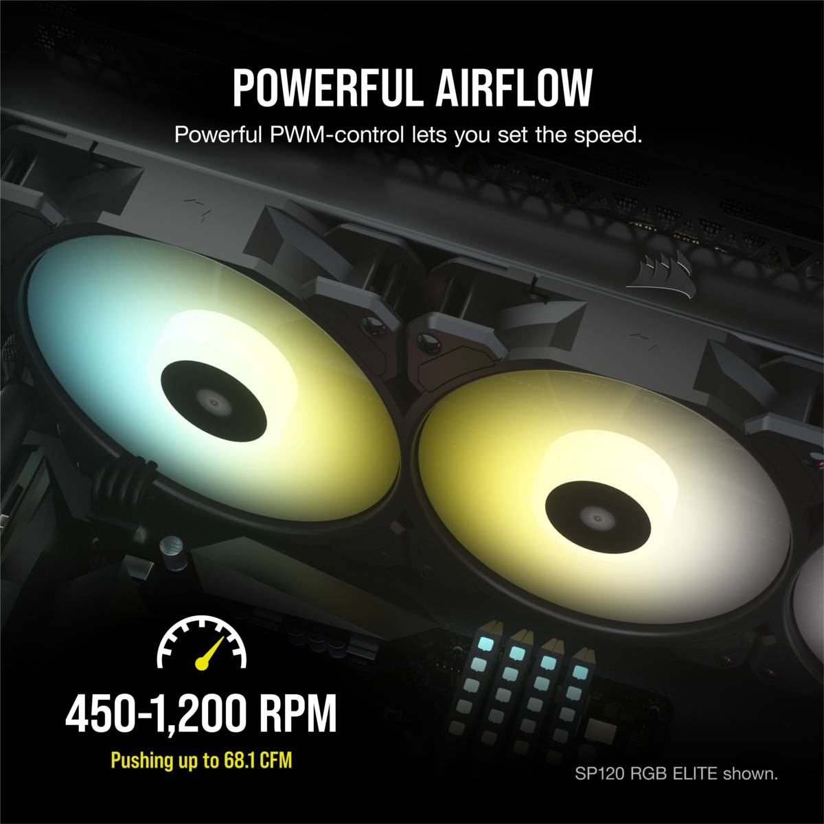 Corsair SP140 RGB ELITE; 140mm RGB LED Fan with AirGuide; Single Pack