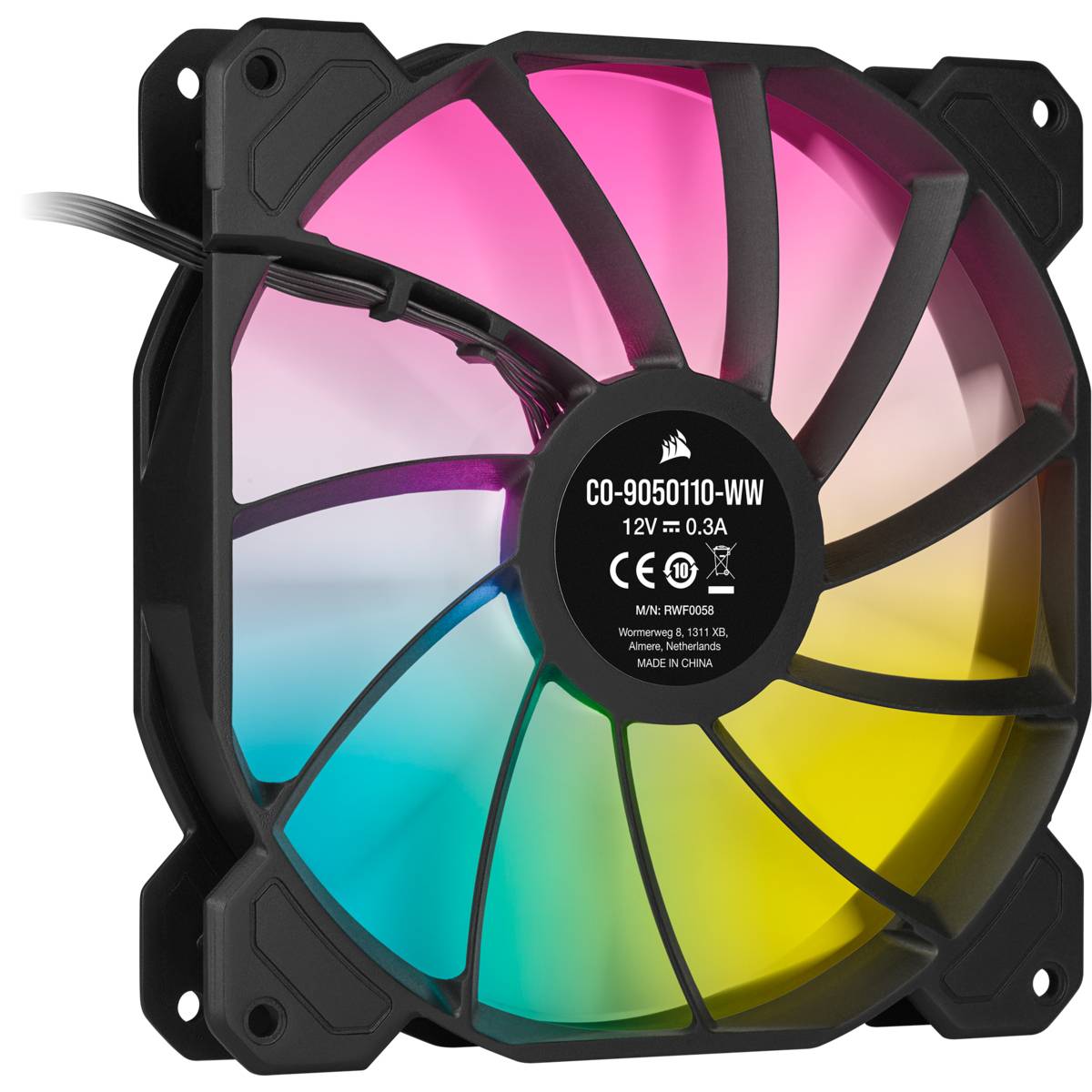Corsair SP140 RGB ELITE; 140mm RGB LED Fan with AirGuide; Single Pack
