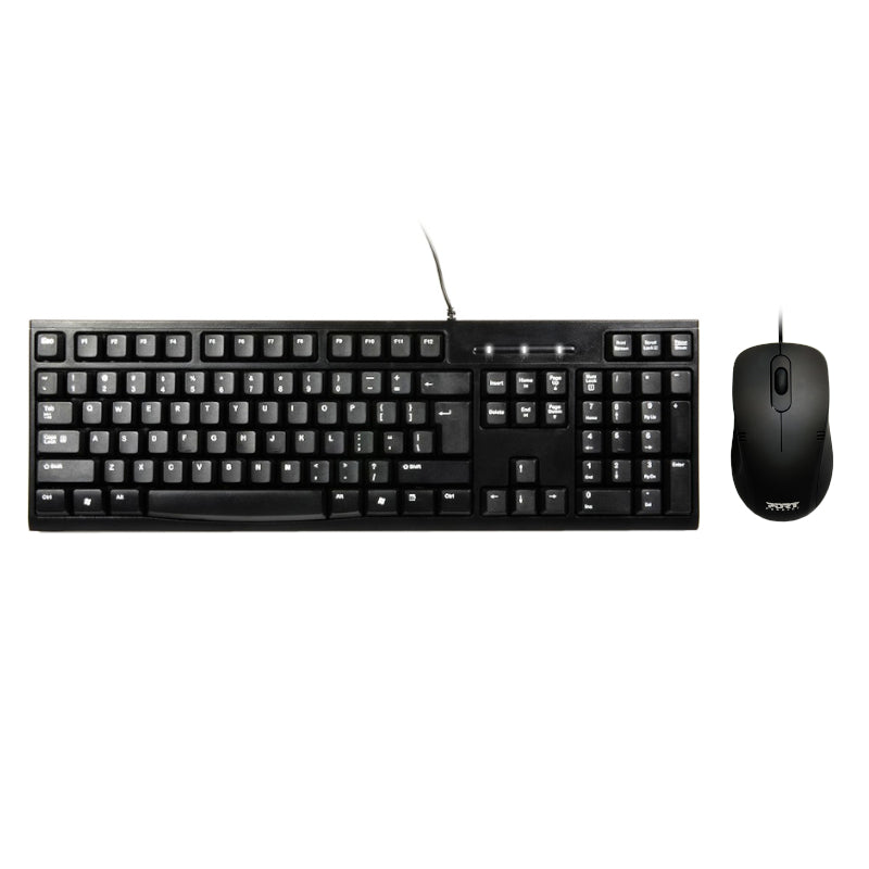 PORT KB COMBO WIRED KEYBOARD + MOUSE BK