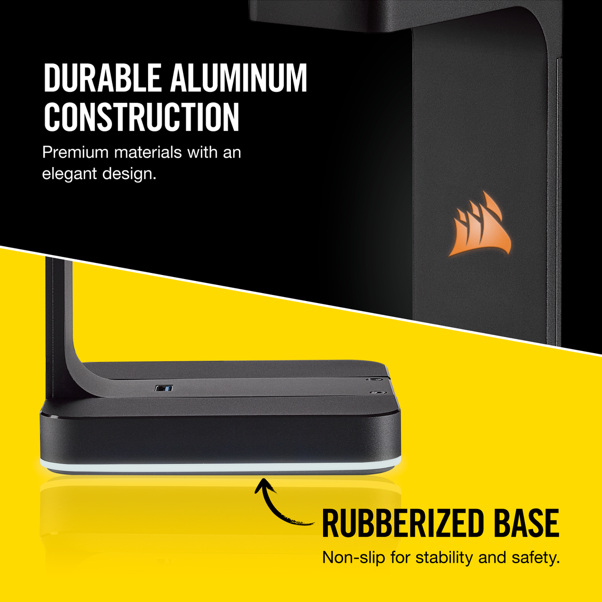 Corsair CA-9011167 Premium RGB Gaming Headset Stand with 7.1 Surround Sound Headphone Audio