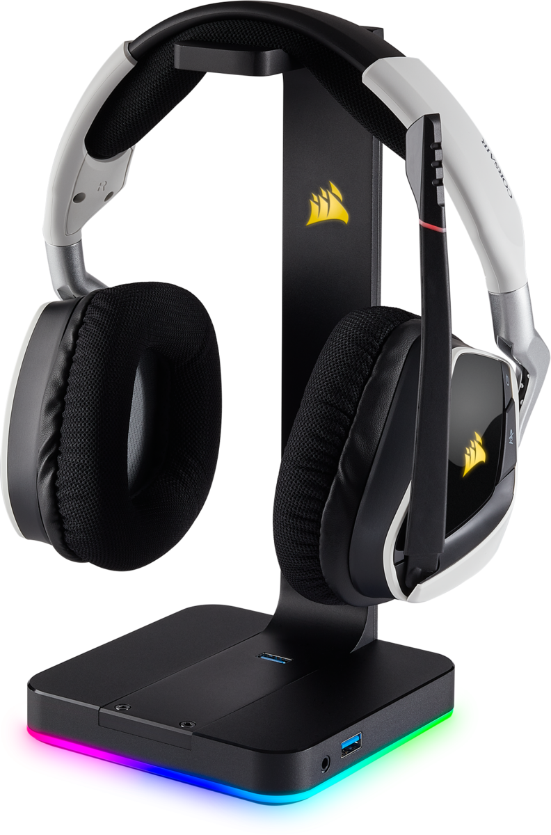 Corsair CA-9011167 Premium RGB Gaming Headset Stand with 7.1 Surround Sound Headphone Audio