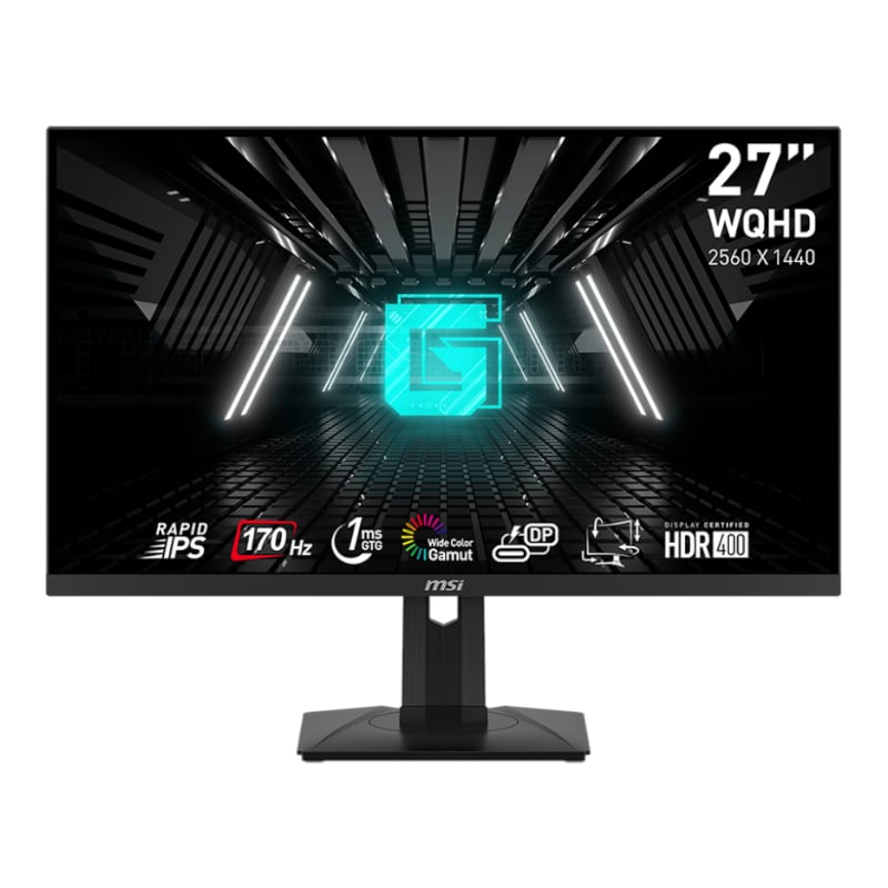MSI G272QPF 27" Gaming Monitor 2560 x 1440 (QHD) Rapid IPS 1ms 170Hz G-Sync Compatible HDR Ready HDMI Displayport Tilt Swivel Height Adjustable Pivot-0
