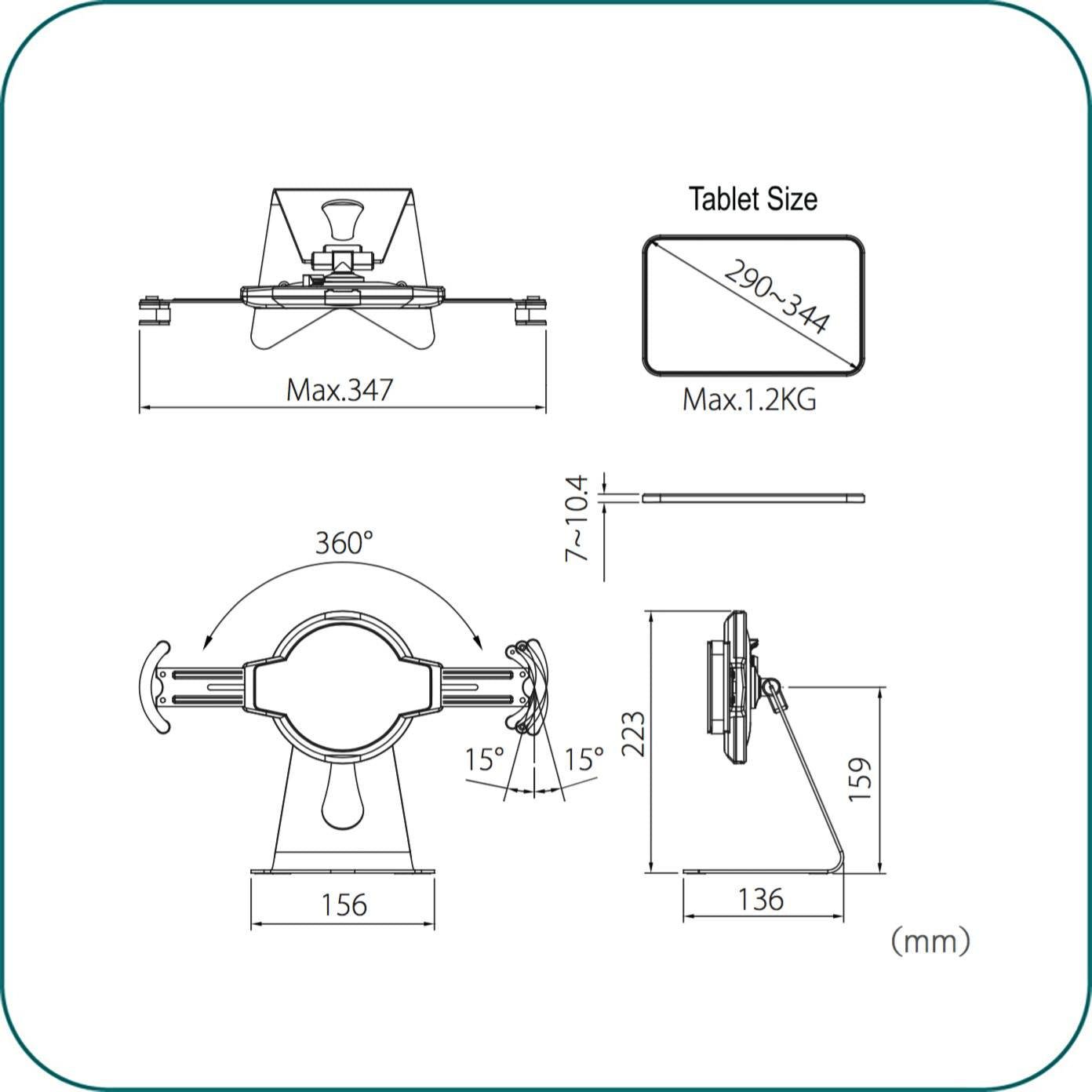 Aavara AA10S 9"-11S" Universal PAD/Tablet/ eBook Stand
