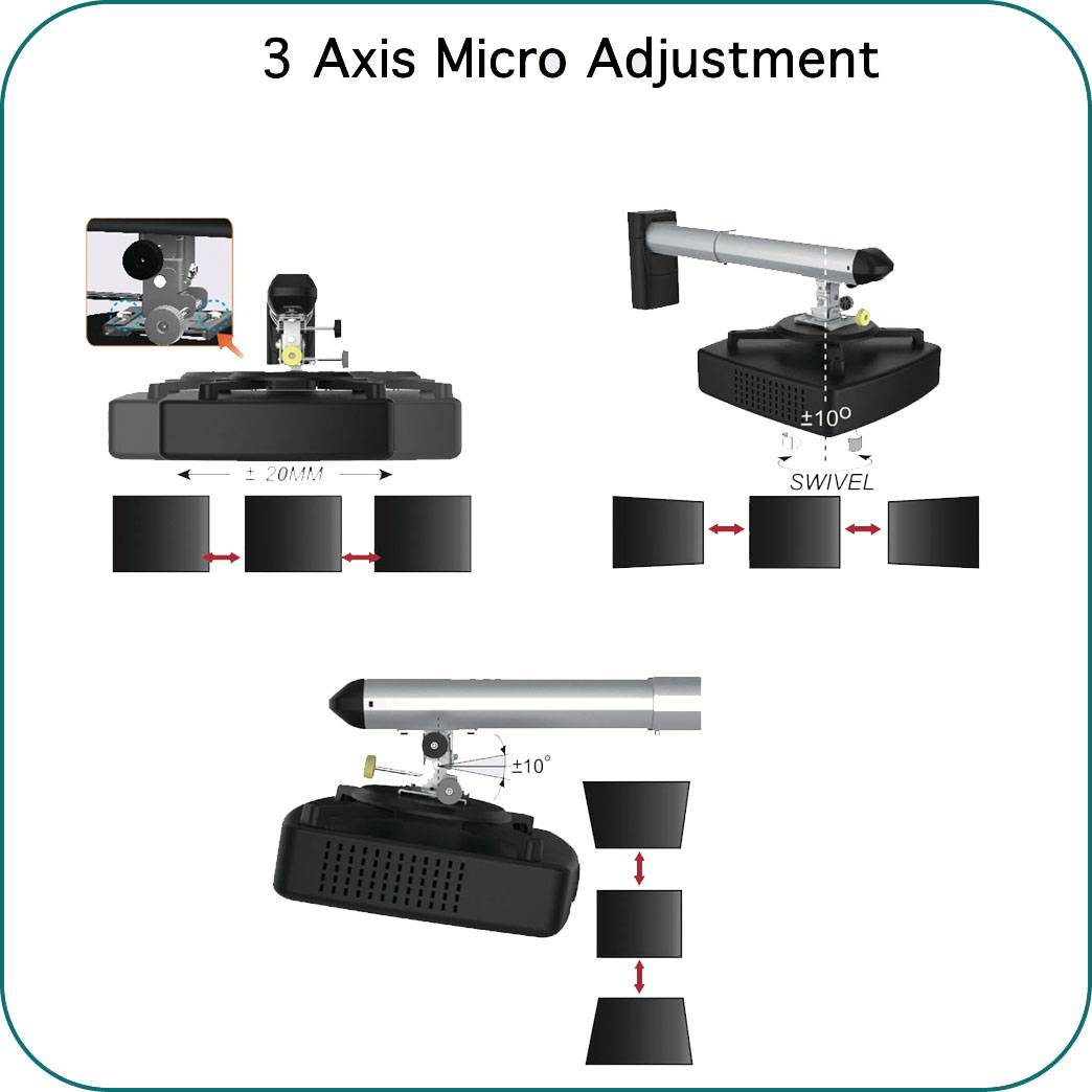Aavara PW120 / PB120 Short Throw Projector Mount - Wall Boom Type