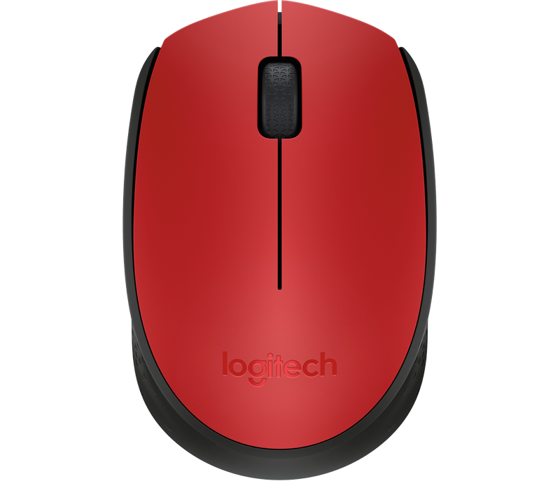 Logitech M171 910-004641, Wireless, 1000dpi, Nano USB, Black and Red Mouse
