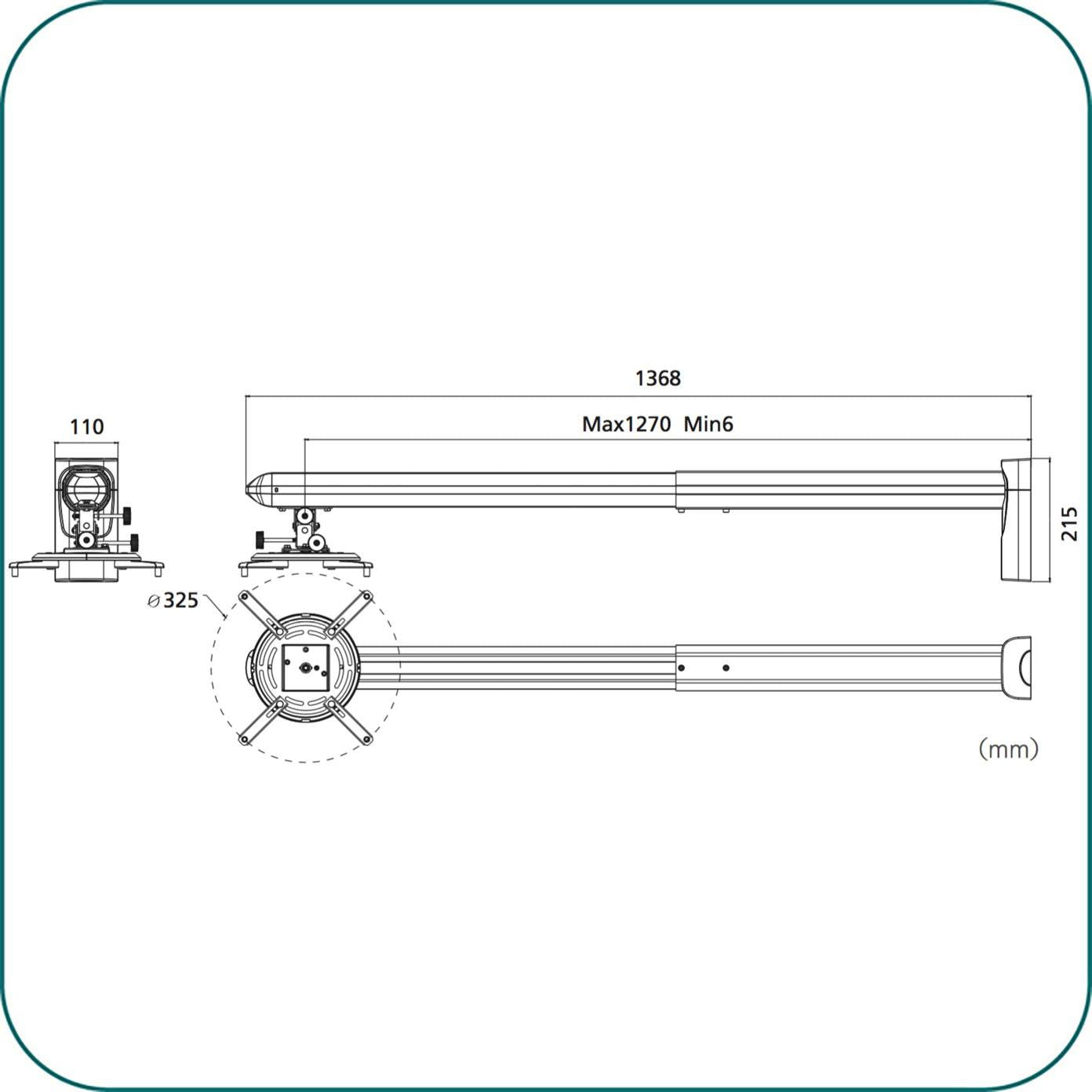 Aavara PW120 / PB120 Short Throw Projector Mount - Wall Boom Type