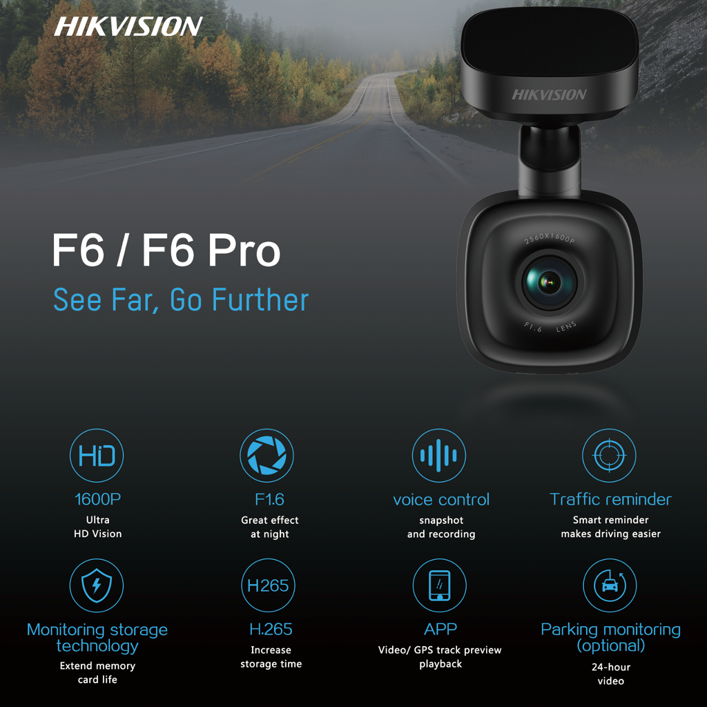 Hikvision Dashcam F6 Pro - 5MP with Artificial Intelligence incl 64GB SD (UNBOXED DEAL)