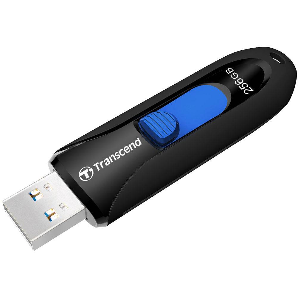 TRANSCEND 256GB JF790 USB3.0 CAPLESS FLASH DRIVE - BLACK AND BLUE