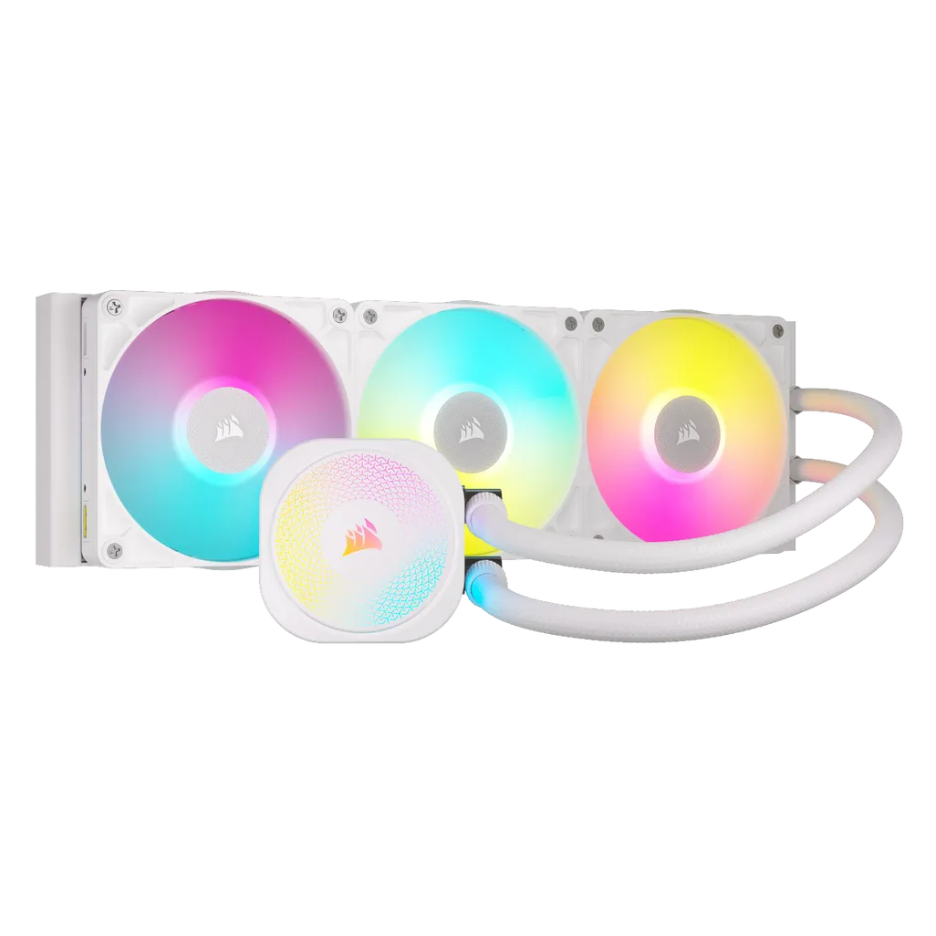 CORSAIR iCUE LINK TITAN 360 RX RGB Liquid CPU Cooler - White – RX120 RGB Fans – Fits Intel® LGA 1851/1700; AMD® AM5/AM4 – iCUE L