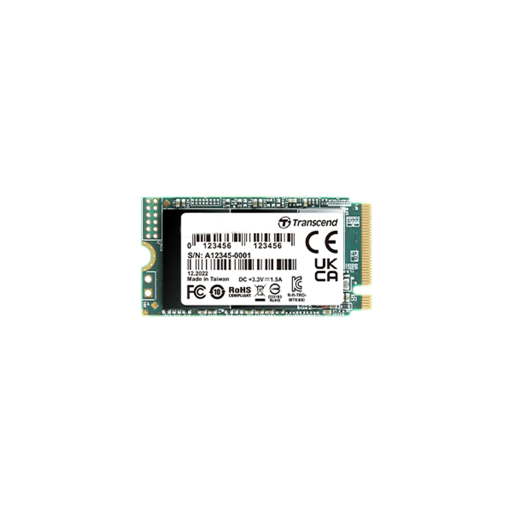 Transcend 512GB MTE400 M.2 NVME GEN 3X4 2242 SSD -DRAM LESS 3D TLC
